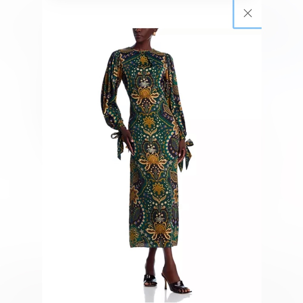 FARM Rio Green and Yellow Maxi Dress